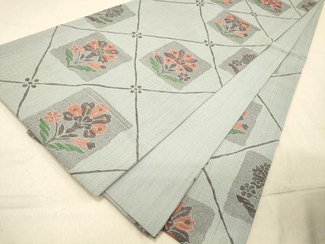 平和屋着物◎六通柄袋帯　更紗花文　正絹　逸品　DAAY4397jm