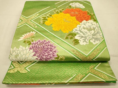 平和屋着物◎六通柄袋帯　唐織　天井吉祥花文　金銀糸　正絹　逸品　DAAY4415jm