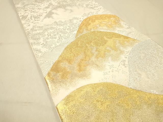 平和屋着物◎六通柄袋帯 重山花蝶文 金銀糸 正絹 逸品 DAAY4448jm