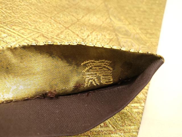 平和屋着物◎六通柄袋帯 作家物 伝統工芸 切嵌吉祥文 金糸 正絹 逸品 DAAY4453jm