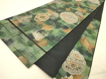 平和屋着物◎六通柄袋帯　陶器文　金糸　引箔　正絹　逸品　DAAY4502jm