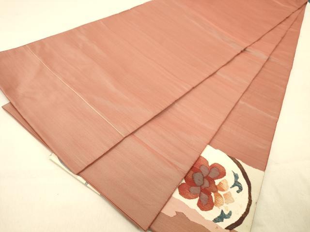 平和屋着物◎太鼓柄袋帯　すくい織　更紗唐草文　金糸　正絹　逸品　DAAY4517jm