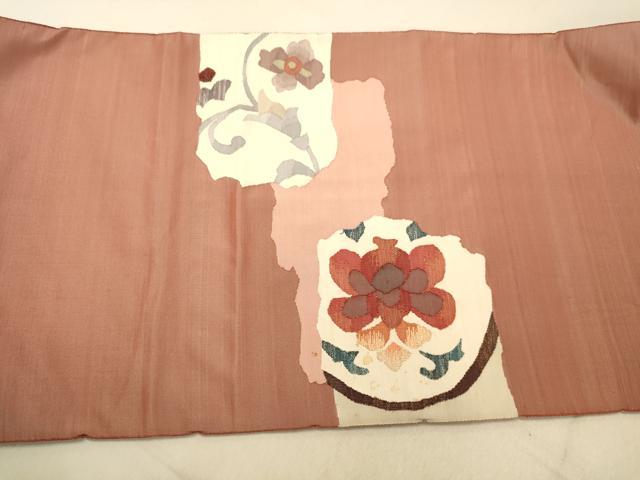 平和屋着物◎太鼓柄袋帯　すくい織　更紗唐草文　金糸　正絹　逸品　DAAY4517jm