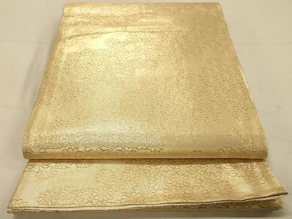 平和屋着物◎両面　六通柄袋帯　亀甲重ね花文　金糸　正絹　逸品　DAAY4518jm