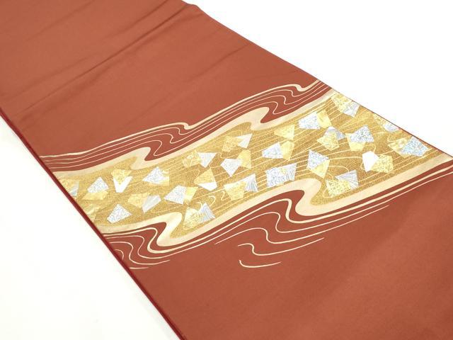 平和屋着物◎太鼓柄袋帯　流水文　金彩　正絹　逸品　DAAY4609qa