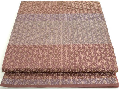 平和屋着物◎全通柄袋帯　麻の葉文　金糸　正絹　逸品　DAAY4704qa