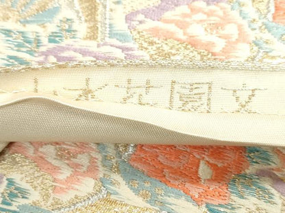 平和屋着物◎六通柄袋帯　山水花園文　金糸　正絹　逸品　DAAY4713qa