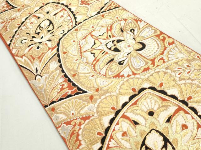 平和屋着物◎六通柄　本袋帯　更紗花文　金銀糸　正絹　逸品　DAAY4744qa