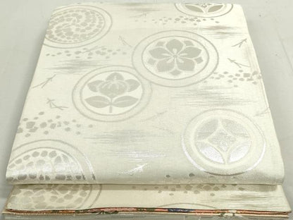 平和屋着物◎両面 六通柄袋帯 唐織 花笹松文 鼓 横笛 金銀糸 正絹 逸品 DAAY4762qa