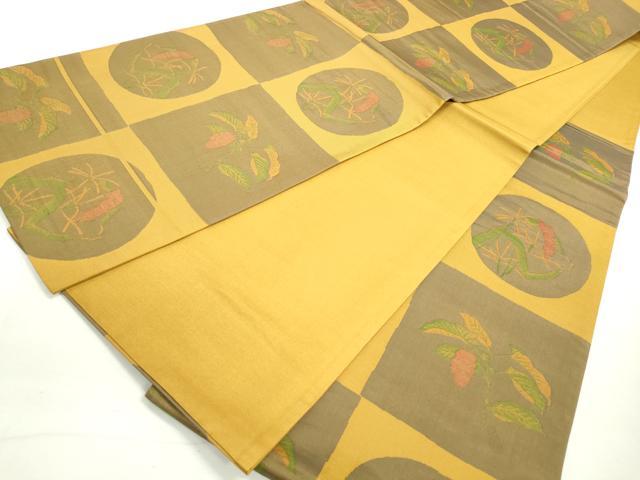 平和屋着物◎六通柄袋帯 市松花丸文 雲母 正絹 逸品 DAAY4800qa