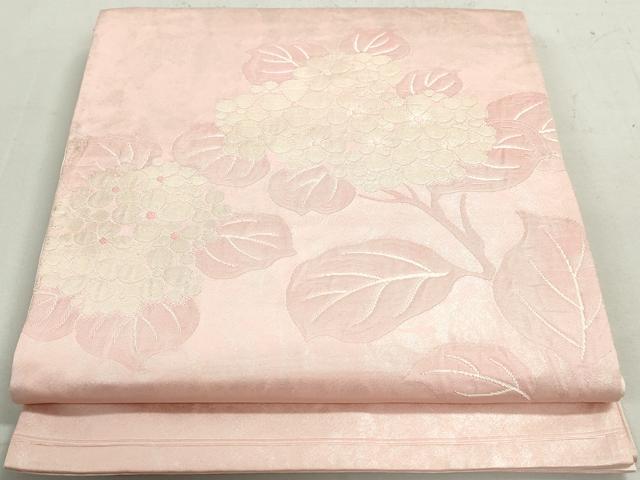 平和屋着物◎太鼓柄袋帯 草花文 紫陽花 正絹 逸品 DAAY4801qa