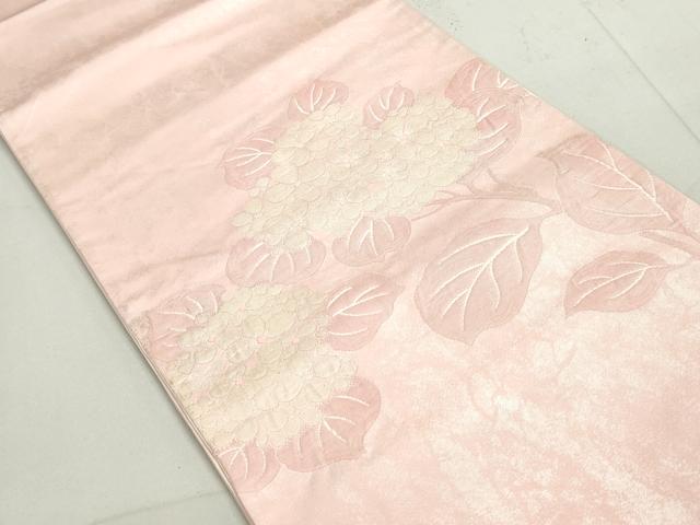 平和屋着物◎太鼓柄袋帯 草花文 紫陽花 正絹 逸品 DAAY4801qa