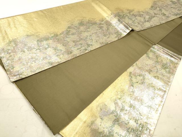 平和屋着物◎六通柄袋帯 霞文 引箔 正絹 逸品 DAAY4912qa