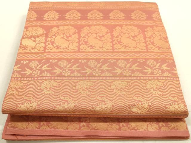 平和屋着物◎全通柄　本袋帯　名物裂　金糸　正絹　逸品　DAAY4923qa