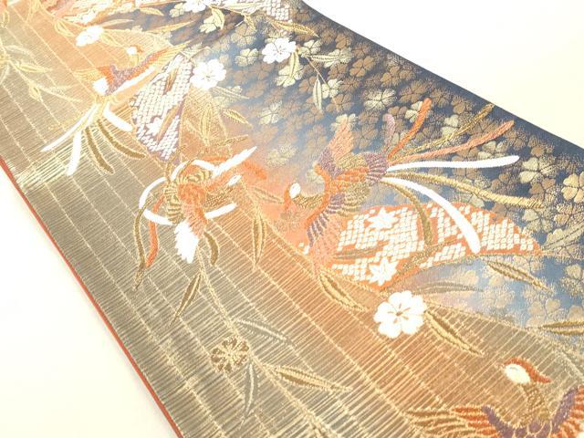 平和屋着物◎六通柄袋帯 唐織 鳳凰花文 金糸 正絹 逸品 DAAY4958qa