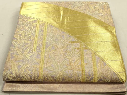 平和屋着物◎太鼓柄袋帯 渡橋楓文 金糸 三越扱い 正絹 逸品 DAAY4982qa