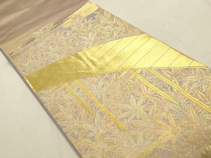 平和屋着物◎太鼓柄袋帯 渡橋楓文 金糸 三越扱い 正絹 逸品 DAAY4982qa