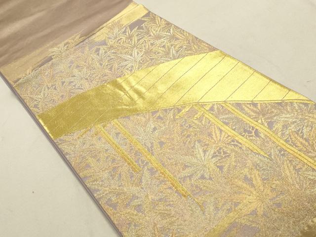 平和屋着物◎太鼓柄袋帯 渡橋楓文 金糸 三越扱い 正絹 逸品 DAAY4982qa