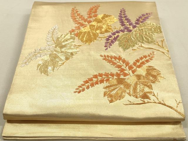 平和屋着物◎太鼓柄袋帯 総刺繍 駒刺繍 桐 正絹 逸品 DAAY4983qa