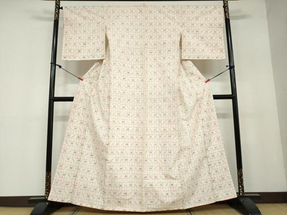 平和屋着物●上質な紬　絣文様　正絹　逸品　DAAY5010ud