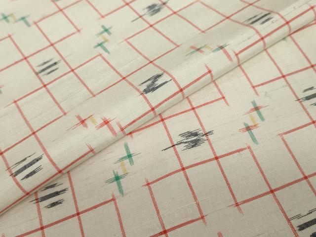 平和屋着物●上質な紬　絣文様　正絹　逸品　DAAY5010ud