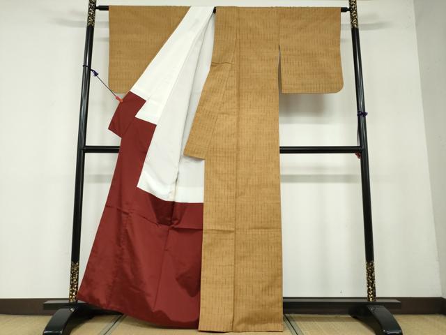 平和屋着物●上質な紬 抽象文様 正絹 逸品 DAAY5015ud