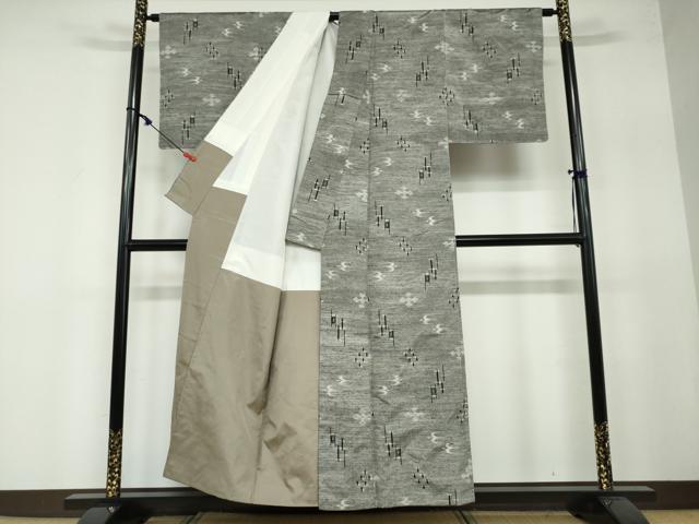平和屋着物●上質な紬　絣文様　正絹　逸品　DAAY5016ud