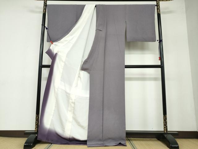 平和屋着物●江戸小紋 立涌文 反端付き ロング丈 正絹 逸品 DAAY5018ud