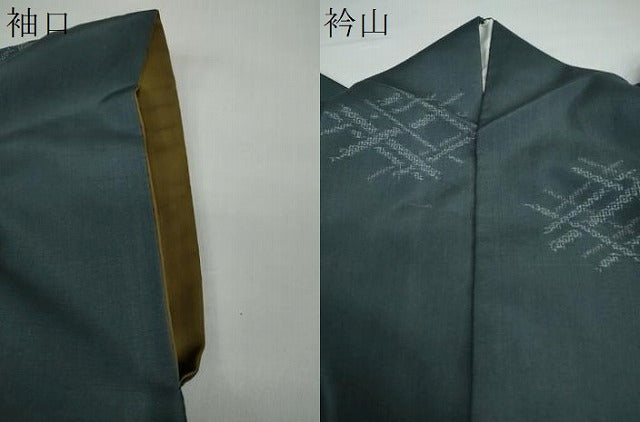 平和屋着物●上質な紬　100亀甲　抽象文様　正絹　逸品　DAAY5023ud
