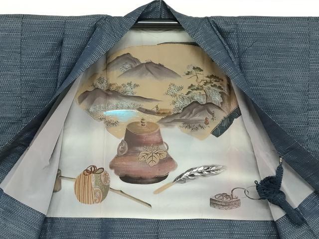 平和屋着物●男性　本場大島紬　アンサンブル　抽象文様　正絹　逸品　DAAY5028ud