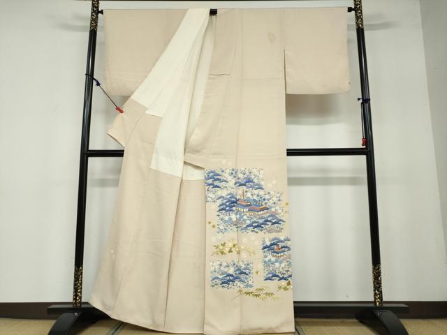 平和屋着物●本加賀友禅作家　金津五雄　色留袖　風景草花文　正絹　逸品　DAAY5031ud