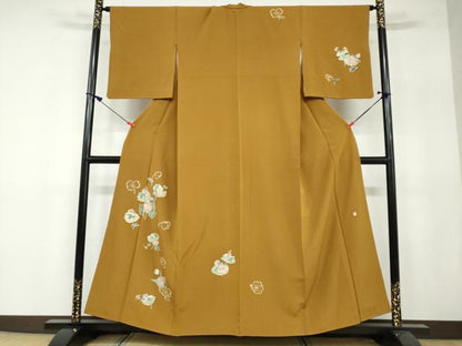 平和屋着物●訪問着　作家物　草花文　金彩　正絹　逸品　DAAY5040ud