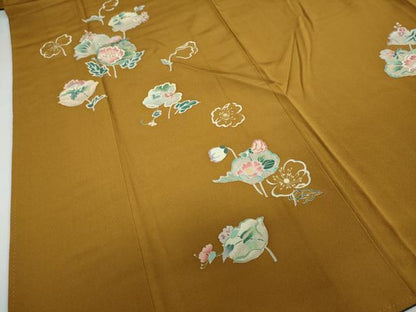 平和屋着物●訪問着　作家物　草花文　金彩　正絹　逸品　DAAY5040ud