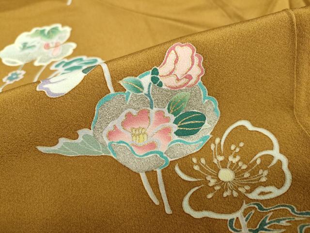 平和屋着物●訪問着　作家物　草花文　金彩　正絹　逸品　DAAY5040ud