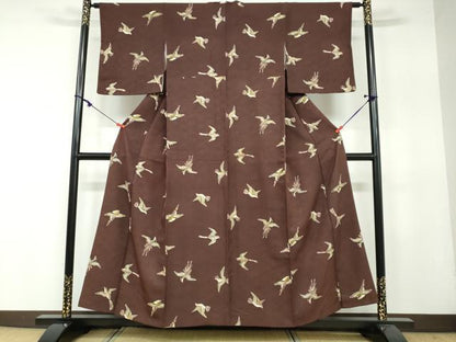 平和屋着物●上質な小紋 型染め 飛鳥文 正絹 逸品 DAAY5046ud