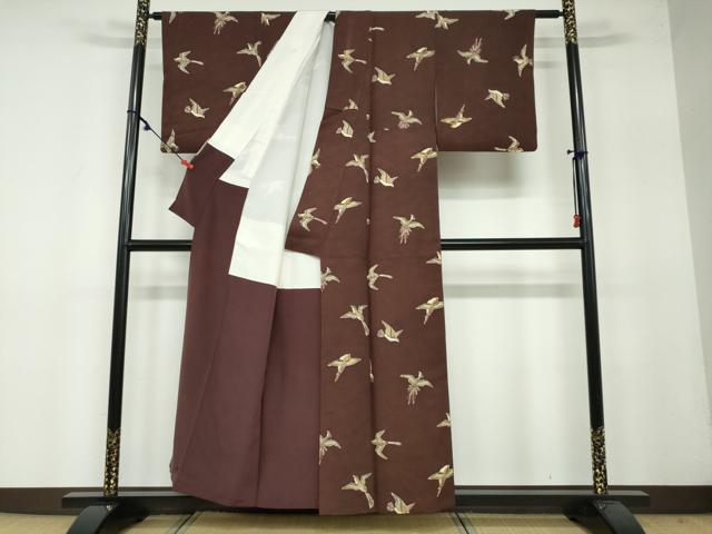 平和屋着物●上質な小紋 型染め 飛鳥文 正絹 逸品 DAAY5046ud