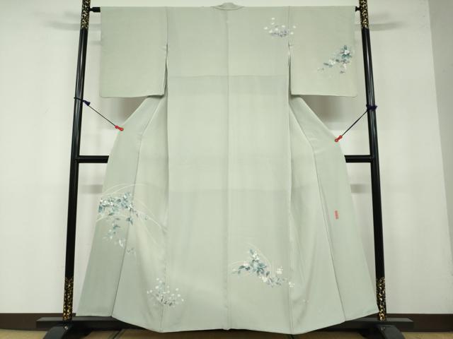 平和屋着物●訪問着　友禅　作家物　草花文　暈し染め　鈴乃屋扱い　正絹　逸品　DAAY5051ud