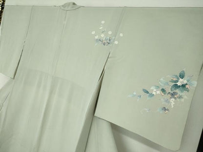平和屋着物●訪問着　友禅　作家物　草花文　暈し染め　鈴乃屋扱い　正絹　逸品　DAAY5051ud
