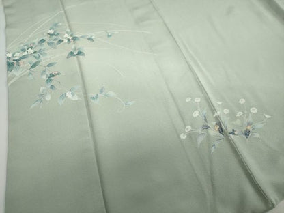平和屋着物●訪問着　友禅　作家物　草花文　暈し染め　鈴乃屋扱い　正絹　逸品　DAAY5051ud
