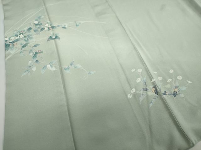 平和屋着物●訪問着　友禅　作家物　草花文　暈し染め　鈴乃屋扱い　正絹　逸品　DAAY5051ud