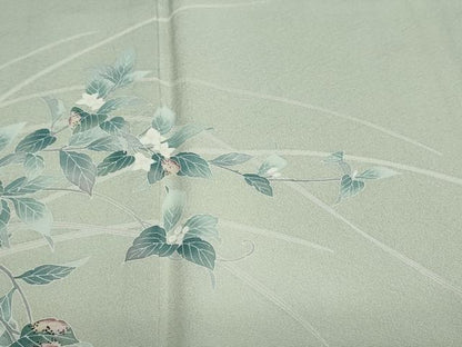 平和屋着物●訪問着　友禅　作家物　草花文　暈し染め　鈴乃屋扱い　正絹　逸品　DAAY5051ud