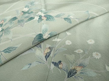 平和屋着物●訪問着　友禅　作家物　草花文　暈し染め　鈴乃屋扱い　正絹　逸品　DAAY5051ud