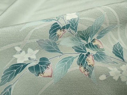 平和屋着物●訪問着　友禅　作家物　草花文　暈し染め　鈴乃屋扱い　正絹　逸品　DAAY5051ud
