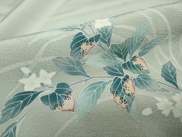 平和屋着物●訪問着　友禅　作家物　草花文　暈し染め　鈴乃屋扱い　正絹　逸品　DAAY5051ud