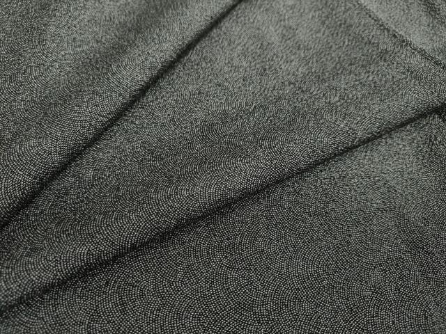 平和屋着物●江戸小紋 飯島輝也 鮫小紋柄 黒地 正絹 逸品 DAAY5057ud