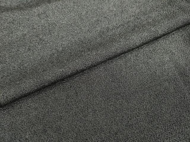 平和屋着物●江戸小紋 飯島輝也 鮫小紋柄 黒地 正絹 逸品 DAAY5057ud