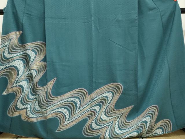 平和屋着物●訪問着 絞り 抽象文様 金彩 正絹 逸品 DAAY5061ud