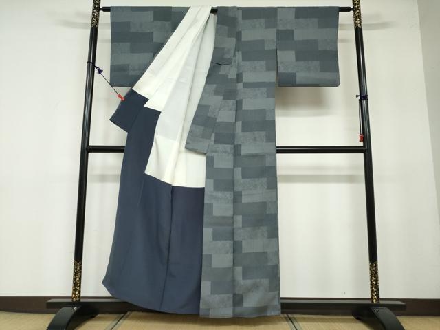 平和屋着物●江戸小紋　横段文　正絹　逸品　DAAY5097ud