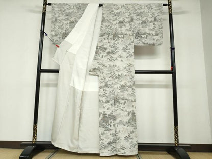 平和屋着物●訪問着 人物風景文 金彩 反端付き 正絹 逸品 DAAY5112ud