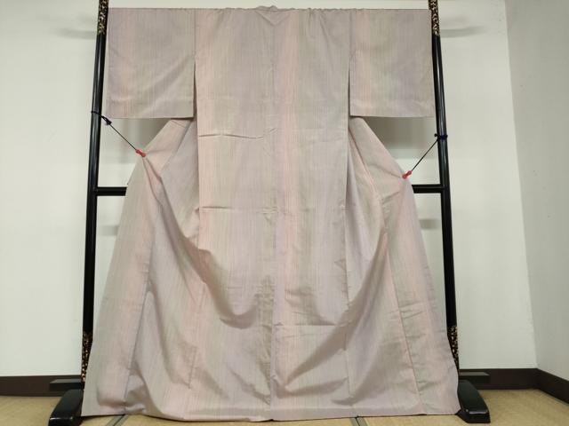 平和屋着物●紅花紬 米沢 彦乃 霞文 反端付き ロング丈 正絹 逸品 DAAY5117ud